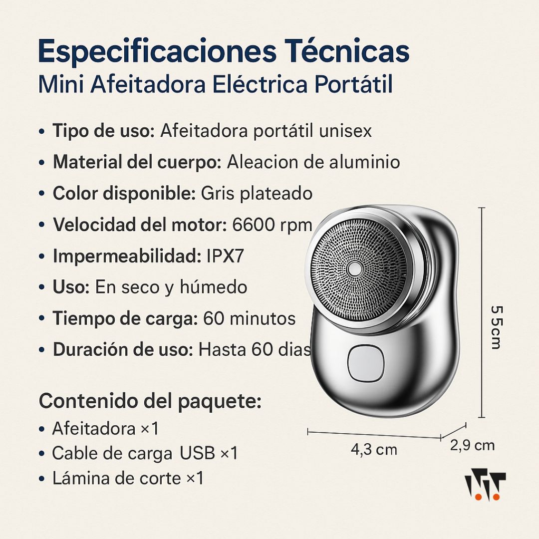 Afeitadora Unisex (Cero Cortes e Irritación) - 1 Año de Garantía