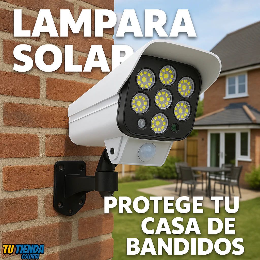 LAMPARA SOLAR CON SENSOR - CAMARA DISUASORIA
