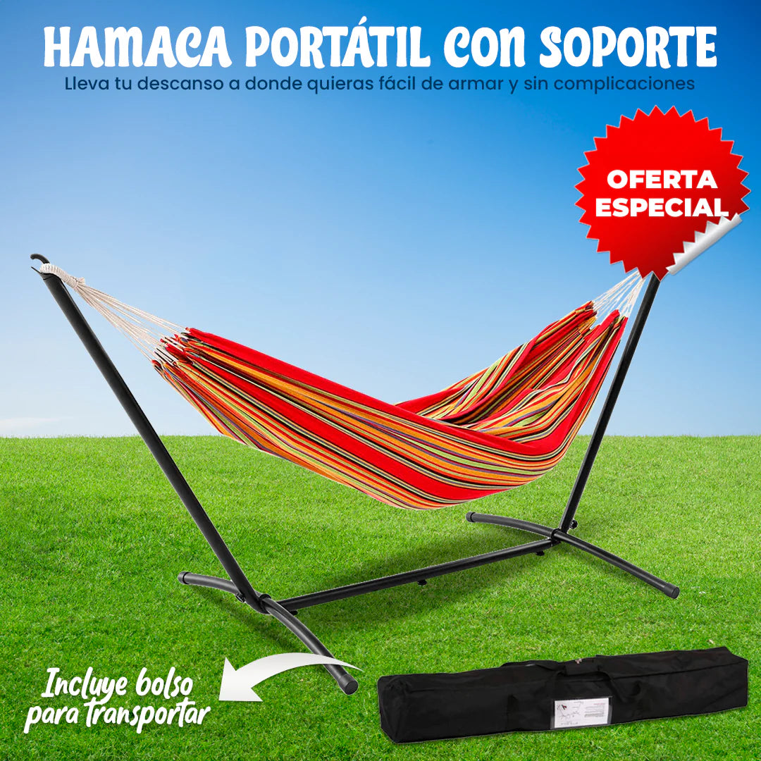 Hamaca con Soporte (incluye Bolso) - Capacidad de 320 libras