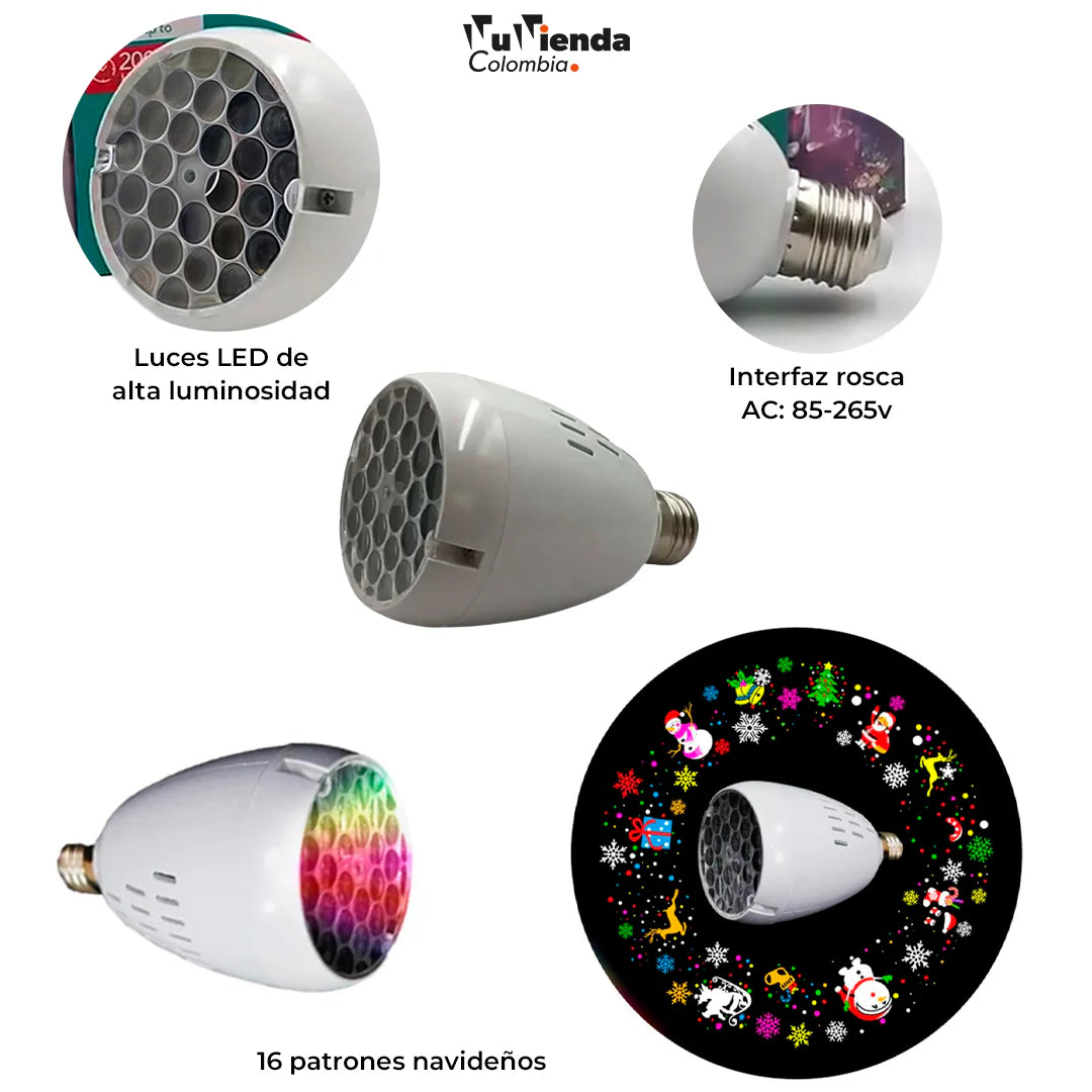 Proyector Navideño Con Figuras en Colores