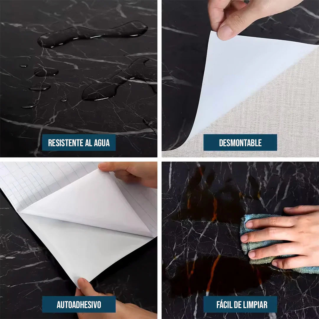 Papel Adhesivo Tipo Marmol (Para mesones, comedores y paredes)