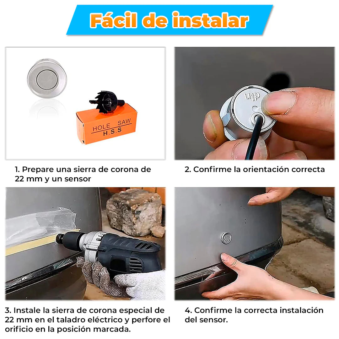 Sensor De Reversa Media Luna De 4 Sensores Universal