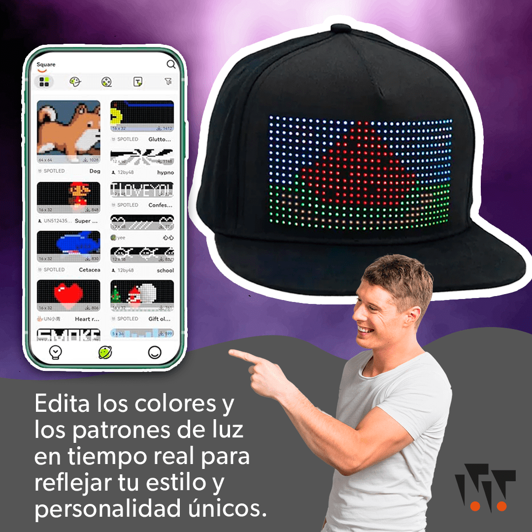 Gorra Con Pantalla LED Personalizable