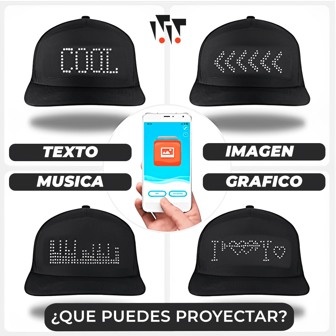 Gorra Con Pantalla LED Personalizable