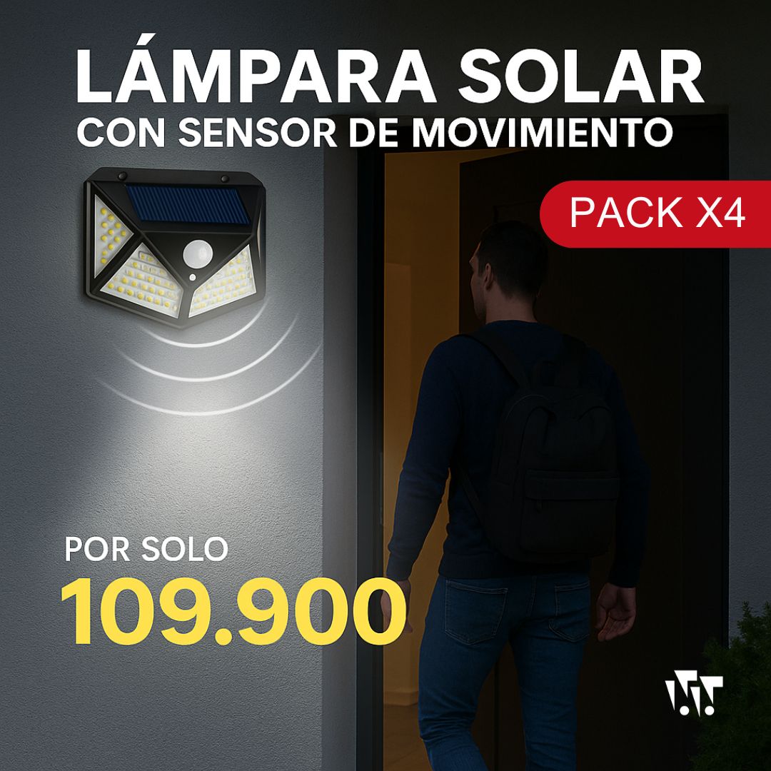 Más luz, más seguridad, cero consumo - LAMPARA SOLAR PACK 4