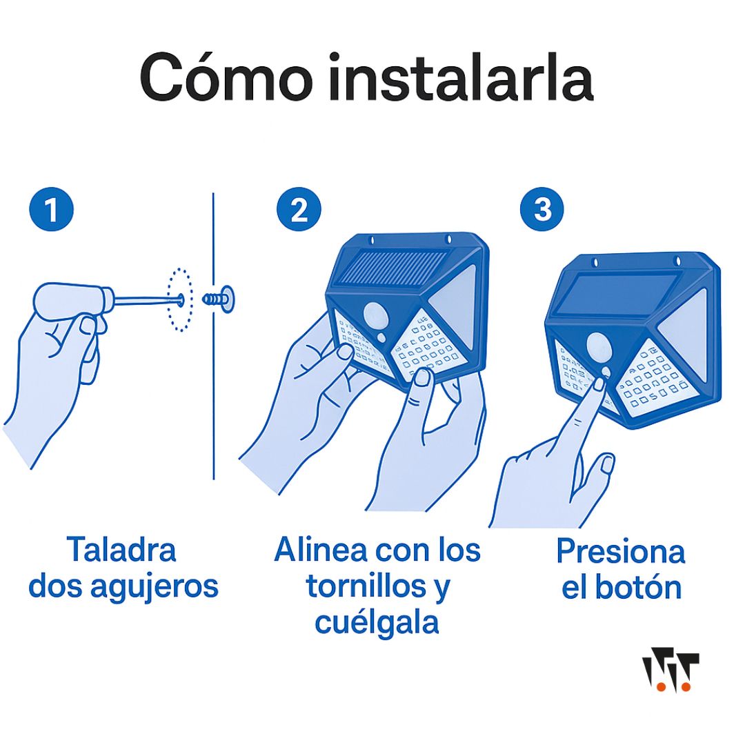 Más luz, más seguridad, cero consumo - LAMPARA SOLAR PACK 4