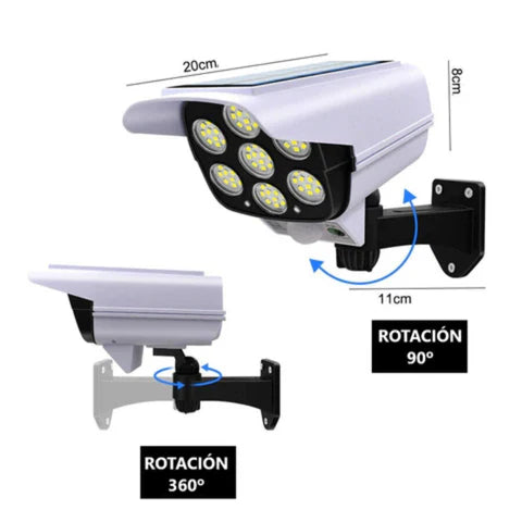 LAMPARA SOLAR CON SENSOR - CAMARA DISUASORIA