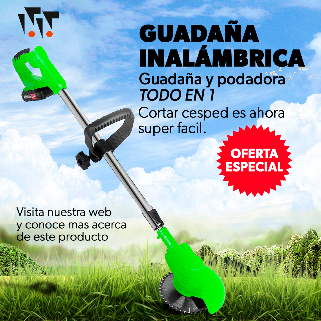 Cortadora Podadora de Césped [2 Baterias]