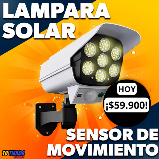 LAMPARA SOLAR CON SENSOR - CAMARA DISUASORIA
