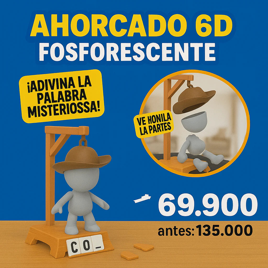 Juego Clasico Ahorcado 3d Fosforescente