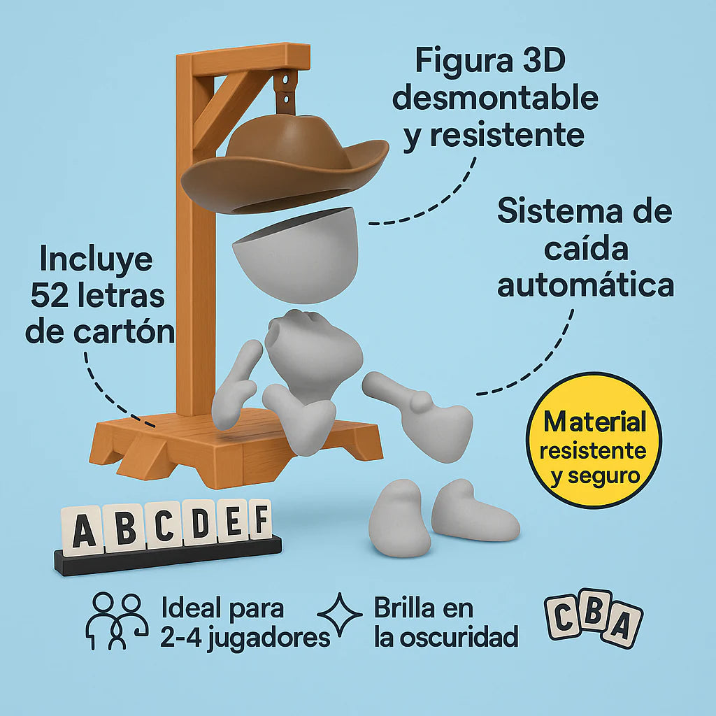 Juego Clasico Ahorcado 3d Fosforescente