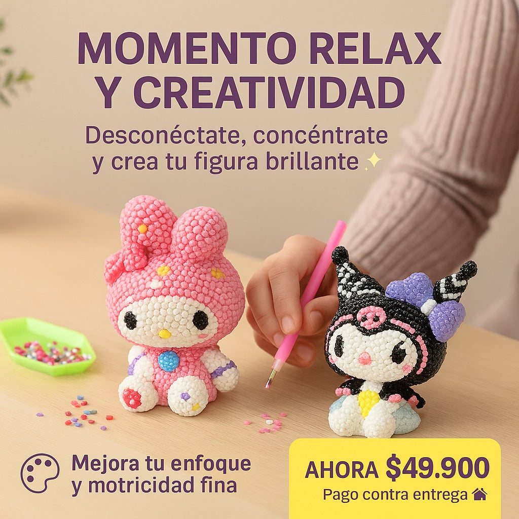 Alcancía Kawaii con Diamantes 3D