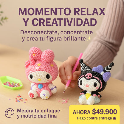 Alcancía Kawaii con Diamantes 3D