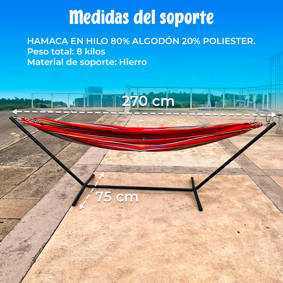 Hamaca con Soporte (incluye Bolso) - Capacidad de 320 libras