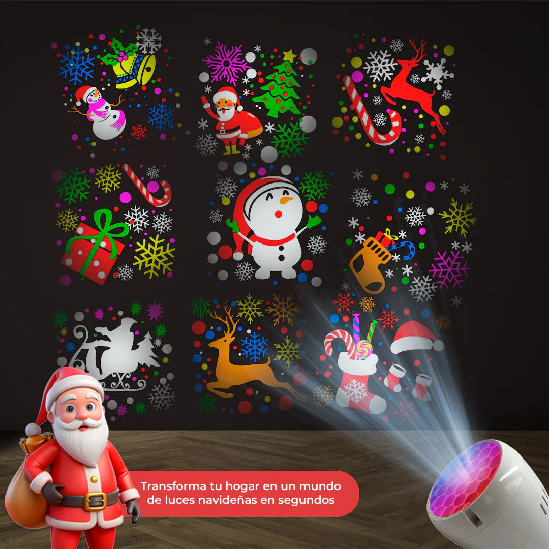 Proyector Navideño Con Figuras en Colores