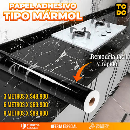 Papel Adhesivo Tipo Marmol (Para mesones, comedores y paredes)