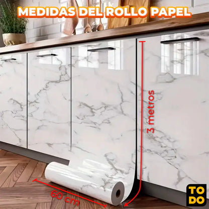 Papel Adhesivo Tipo Marmol (Para mesones, comedores y paredes)