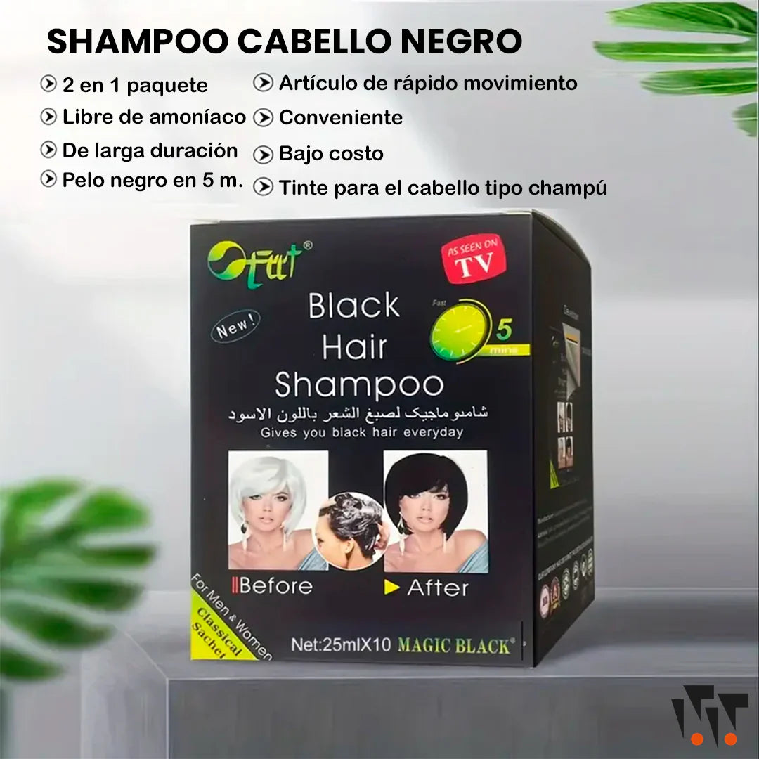 Shampoo Cubre Canas Negro [Para Mujeres y Hombres]