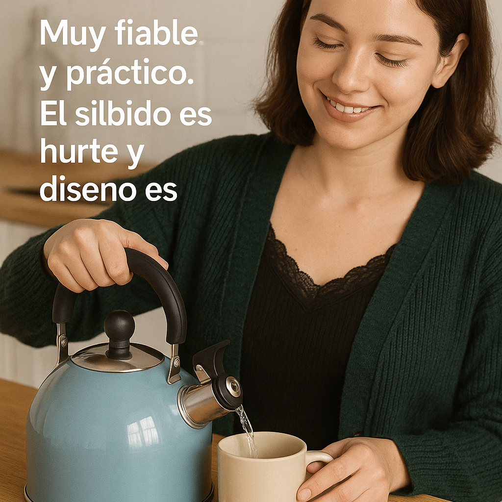 hervidor de agua con silbato de acero inoxidable