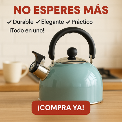 hervidor de agua con silbato de acero inoxidable
