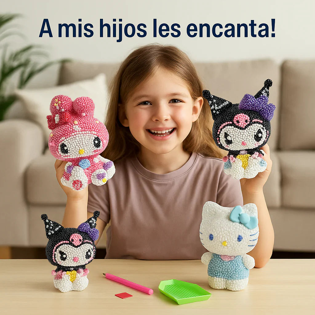 Alcancía Kawaii con Diamantes 3D