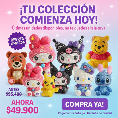 Alcancía Kawaii con Diamantes 3D