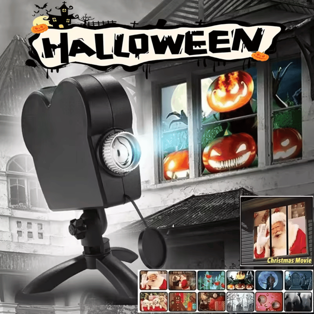 Proyector Para Ventana +11 Películas de🎃 Halloween y Navideñas