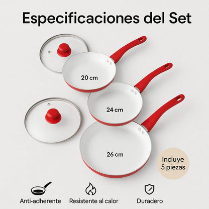 Sete de sartenes 5 piezas
