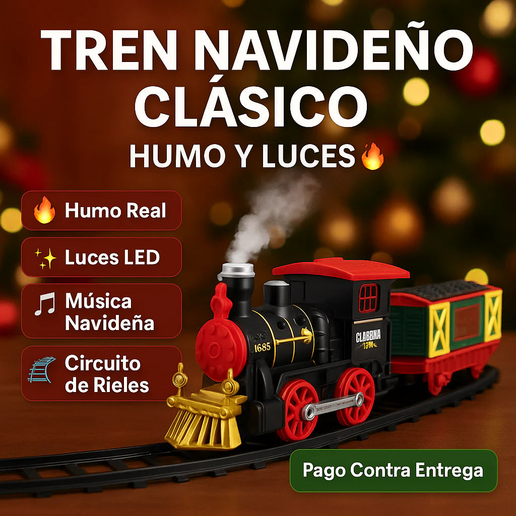 "Tren Navideno Clasico Luz Sonido Y Humo "