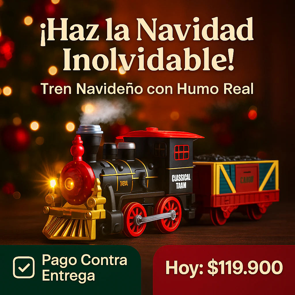 "Tren Navideno Clasico Luz Sonido Y Humo "