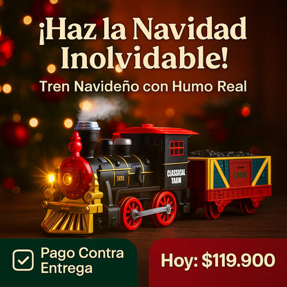 "Tren Navideno Clasico Luz Sonido Y Humo "